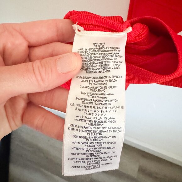 NEW Herve Leger Lipstick Red Karima Bandage Dress XS - Picture 7 of 8